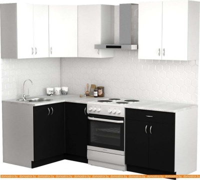 Кухня S-Company Клео лайт 1.2x1.7 левая (черный/белый) фотография