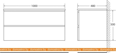 Тумба под умывальник BelBagno Luce-1000-2C-SO-SCM (stucco cemento) фотография