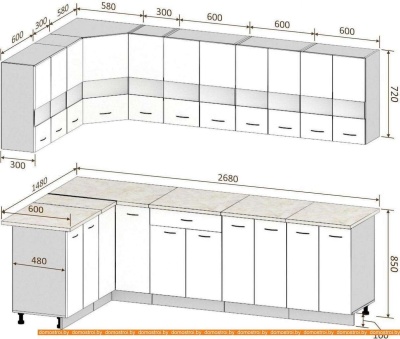 Кухня Кортекс-мебель Корнелия Экстра 1.5x2.7м (дуб сонома/мадрид) фотография