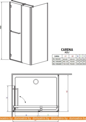 Душевой уголок Radaway Carena KDJ (100 x 90) (34444-01-01NR) фотография
