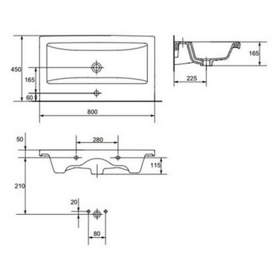 Умывальник Cersanit Como 80 Украина фотография