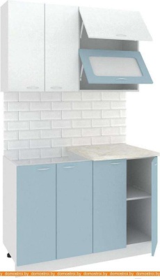 Кухня Кортекс-мебель Корнелия Мара 1.2м (белый/голубой/марсель) фотография