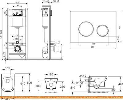 Унитаз Lavinia Boho Relfix Bristol Rimless 9 в 1 97010080 (черный пластик) фотография