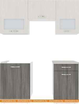 Кухня ВерсоМебель Эко-6 1.7 (северное дерево светлое/северное дерево темное) фотография