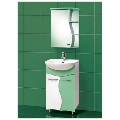 Зеркальный шкаф Акваль Милана 50 [AM.04.50.02.L] салатовый фотография