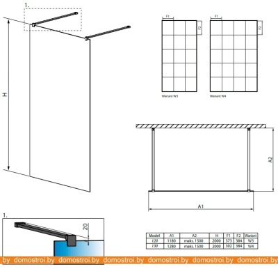 Душевая стенка Radaway Modo New Black I Factory 120 фотография