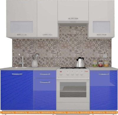 Кухня ВерсоМебель ЭкоЛайт-5 2.2 (белый/глубокий синий) фотография