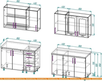 Кухня ВерсоМебель ВерсоЛайн 3-2.4 (белый 001/глубокий синий 601) фотография