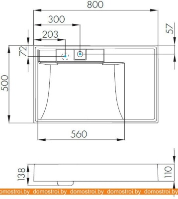 Умывальник Акватон Рейн 80 1A72113KRW010 фотография