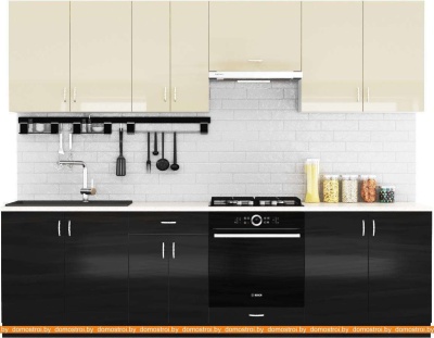 Кухня Сивирин-Компани Клео глосс 2.7 (черный глянец\ваниль глянец) фотография