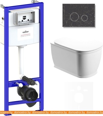 Унитаз Lavinia Boho Relfix Bell Pro Rimless 6 в 1 75110015 (greek black иск. камень) фотография