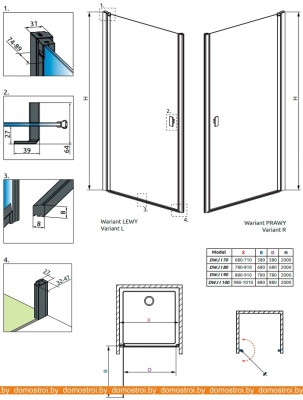 Душевая дверь Radaway Nes Black DWJ I Frame 100 фотография