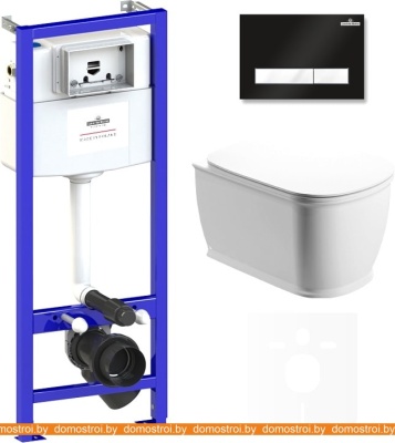 Унитаз Lavinia Boho Relfix Bell Pro Rimless 6 в 1 75110004 (черный/белый пластик) фотография