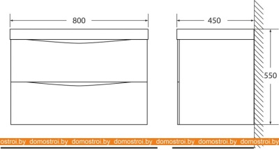 Тумба под умывальник BelBagno Marino-800-2C-SO-WO-P (rovere bianco) фотография