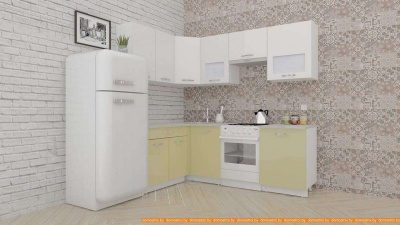 Кухня ВерсоМебель ЭкоЛайт-5 1.4x2.2 правая (белый/бежевый) фотография