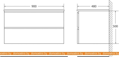 Тумба под умывальник BelBagno Luce-900-2C-SO-SCM (stucco cemento) фотография