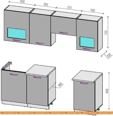 Кухня ВерсоМебель ЭкоЛайт-5 2.1 (белый/белый) фотография