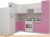 Кухня ВерсоМебель ЭкоЛайт-5 1.2x2.6 левая (белый/розовый) фотография