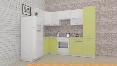 Кухня ВерсоМебель ЭкоЛайт-5 1.4x2.6 левая (белый/лайм) фотография
