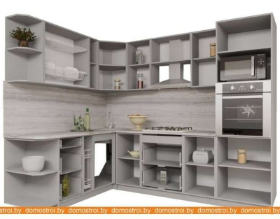 Кухня Интерлиния Мила Gloss 1.88x2.6 левая (яблоня-черный) фотография