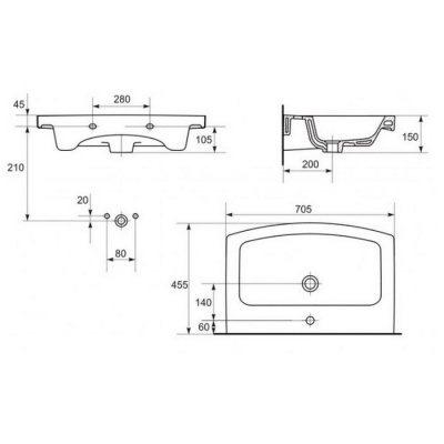 Умывальник Cersanit Easy 70 фотография