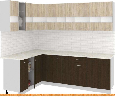 Кухня Кортекс-мебель Корнелия Экстра 1.5x2.4м (дуб сонома/венге/королевский опал) фотография