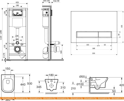 Унитаз Lavinia Boho Relfix Bristol Rimless 9 в 1 97010075 (матовый пластик) фотография