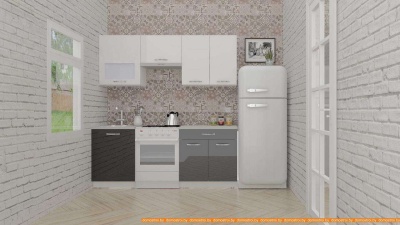 Кухня ВерсоМебель ЭкоЛайт-5 1.9 (белый/черный графит) фотография