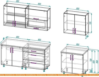 Кухня ВерсоМебель ВерсоЛайн 8-2.4 (белый 001/нежно-зеленый 032) фотография