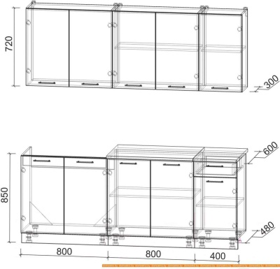 Кухня Интерлиния Мила Лайт 2.0 (салатовый/дуб венге) фотография