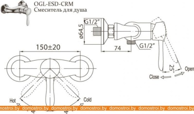 Смеситель BelBagno Oglio OGL-ESDM-CRM фотография