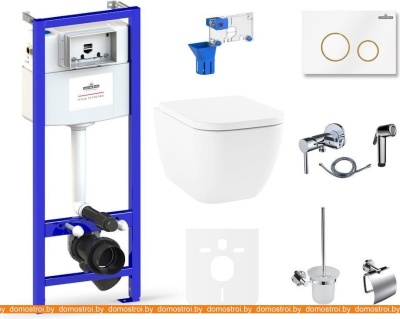 Унитаз Lavinia Boho Relfix One 10 в 1 75110513 (белый/золотистый пластик) фотография