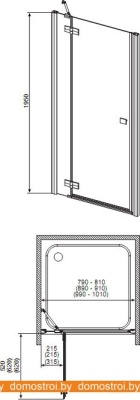 Душевая дверь Radaway Almatea DWJ 80L (прозрачное стекло) фотография