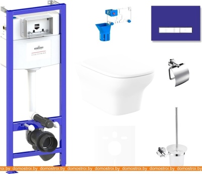 Унитаз Lavinia Boho Relfix Bristol Rimless 9 в 1 75110377 (фиолетовый стекло) фотография