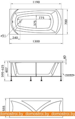 Ванны 1Марка Elegance 130x70 (с ножками) фотография