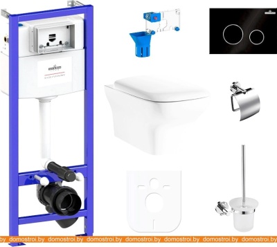 Унитаз Lavinia Boho Relfix Bristol Rimless 9 в 1 97010080 (черный пластик) фотография