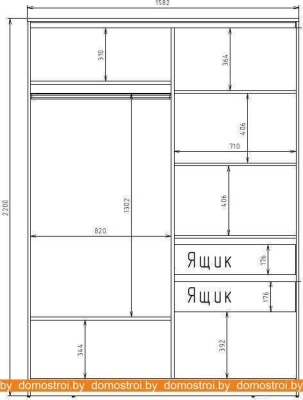 Шкаф-купе Рэйгрупп 158450 YYX Elgon РГ-10.01 (ясень снежный/хром) фотография