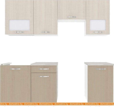 Кухня ВерсоМебель Эко-5 2.1 (крослайн латте/крослайн карамель) фотография