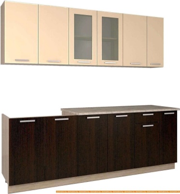 Кухня Интерлиния Мила 23 (ваниль/дуб венге) фотография