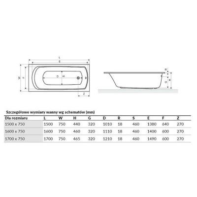 Акриловая ванна Excellent Lamia Slim 170x75 фотография
