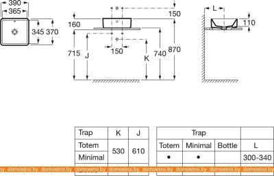 Умывальник Roca The Gap Square A3270ML000 фотография