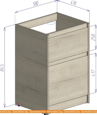 Тумба под умывальник BelBagno Kraft-LVD-580/1200-2C-PIA-PP (pino pasaden) фотография