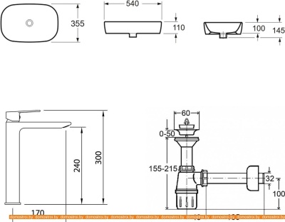 Умывальник Lavinia Boho Bathroom 21510007 (раковина, Смеситель, Сифон) фотография