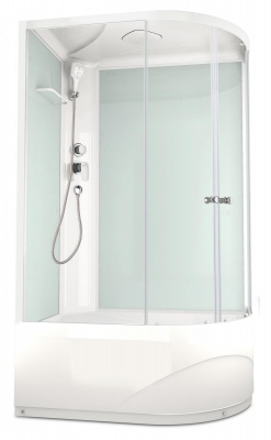 Душевая кабина Domani-Spa Delight 128 high 120x80 L (прозрачное стекло / белые стенки) фотография