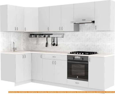 Кухня S-Company Клео глосc 1.2x2.8 левая (белый глянец/белый глянец) фотография