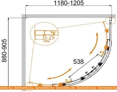 Душевой уголок Cezares Molveno-RH-2-120/90-C-Cr-IV фотография