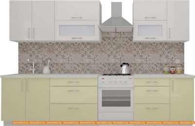 Кухня ВерсоМебель ВерсоЛайн 8-2.6 (белый 001/ваниль 102) фотография