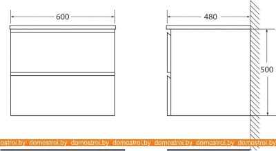Тумба под умывальник BelBagno Luce-600-2C-SO-PT (stone) фотография