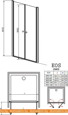 Душевая дверь Radaway Eos DWD (69 - 71) (37783-01-01N) фотография