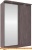 Шкаф-купе Глазов Домашний 1600 ЛДСП с зеркалом (ясень анкор темный) фотография